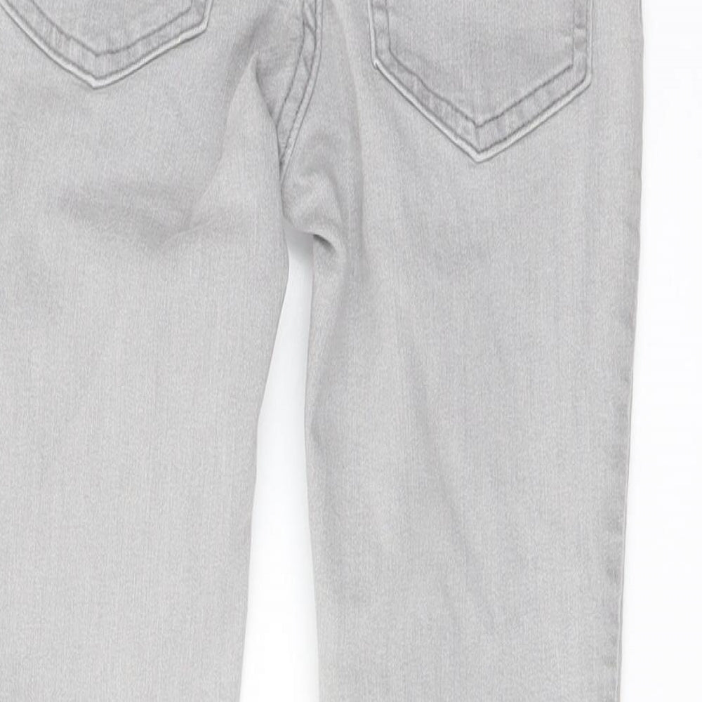 H&M Girls Grey Cotton Skinny Jeans Size 10-11 Years Regular Button