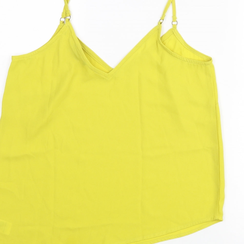 New Look Womens Yellow Polyester Camisole Blouse Size 12 V-Neck