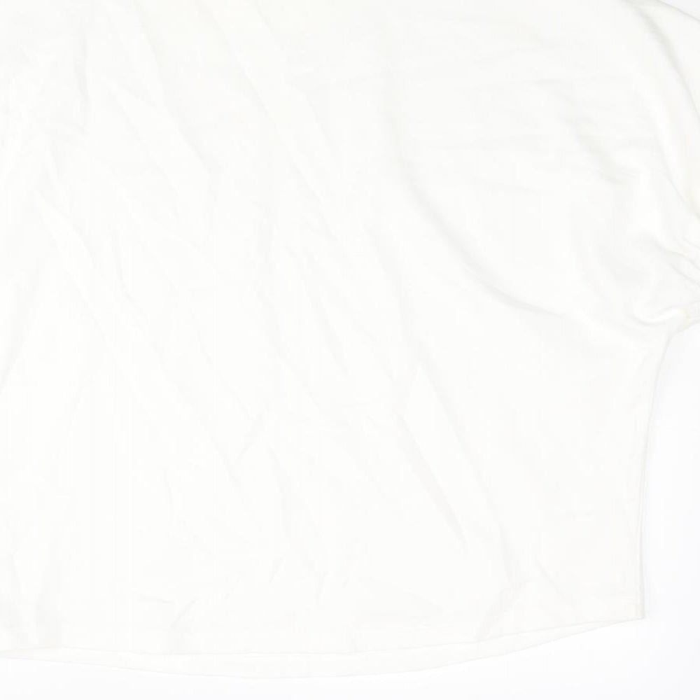 Zara Womens White Polyester Basic Blouse Size S Mock Neck