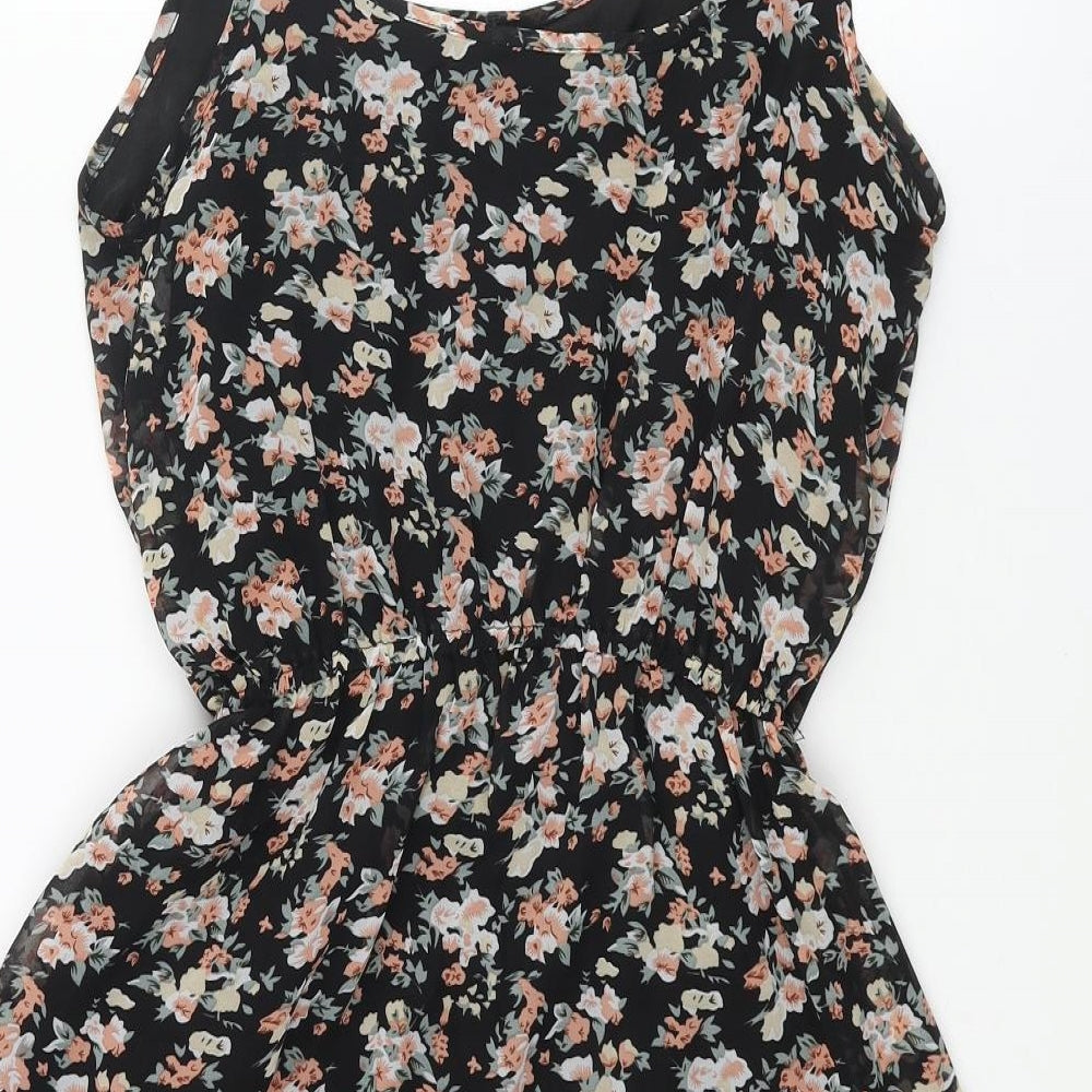 Select Womens Multicoloured Floral Polyester Shift Size 8 Scoop Neck Pullover - Lace Detail