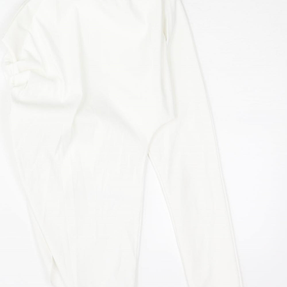 Zara Womens White Polyester Basic Blouse Size S One Shoulder - Asymmetric Hem Rouched