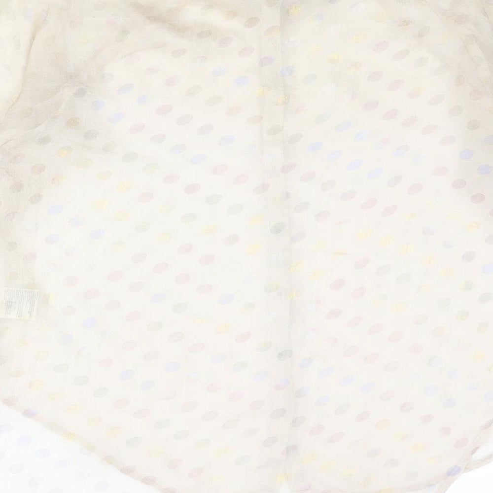 Numph Womens Beige Polka Dot Polyester Basic Blouse Size 14 Collared - Semi Sheer