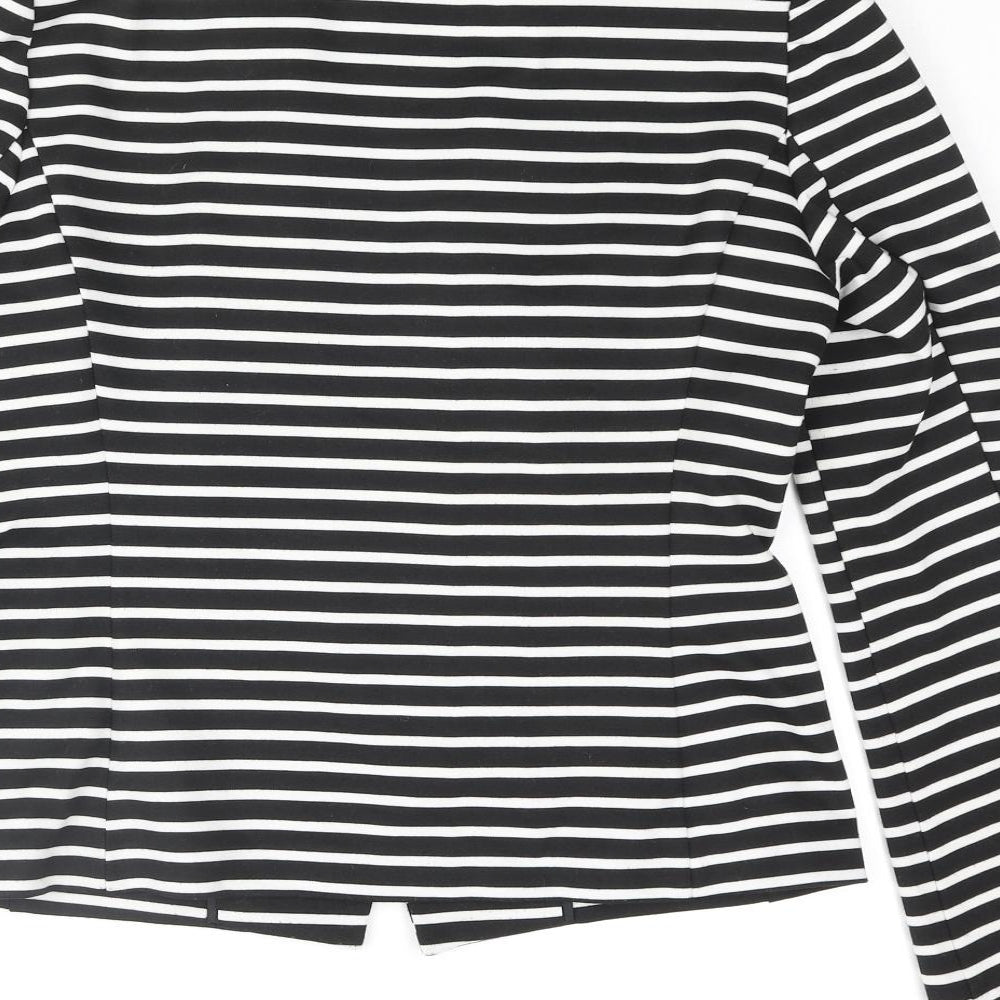 Marks & Spencer Womens Black Striped Jacket Size 12