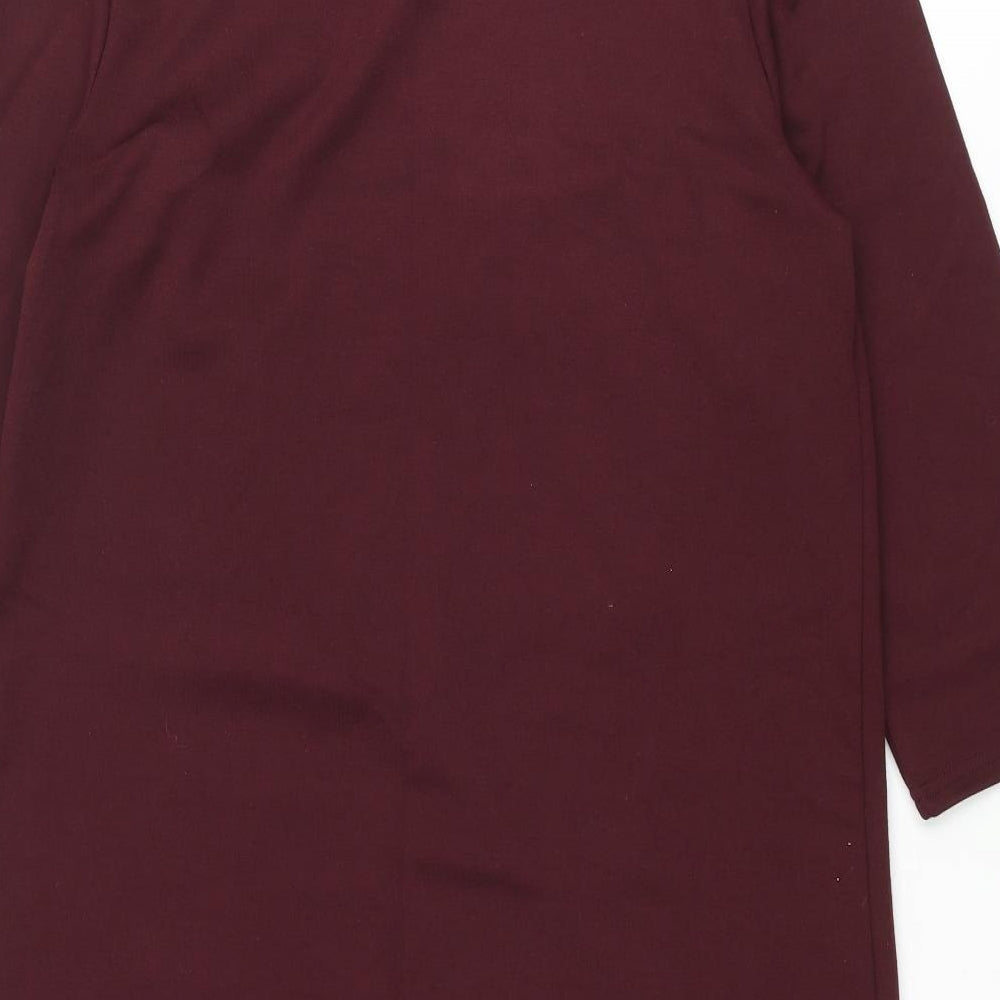New Look Womens Red Polyester Shift Size 10 Round Neck Pullover
