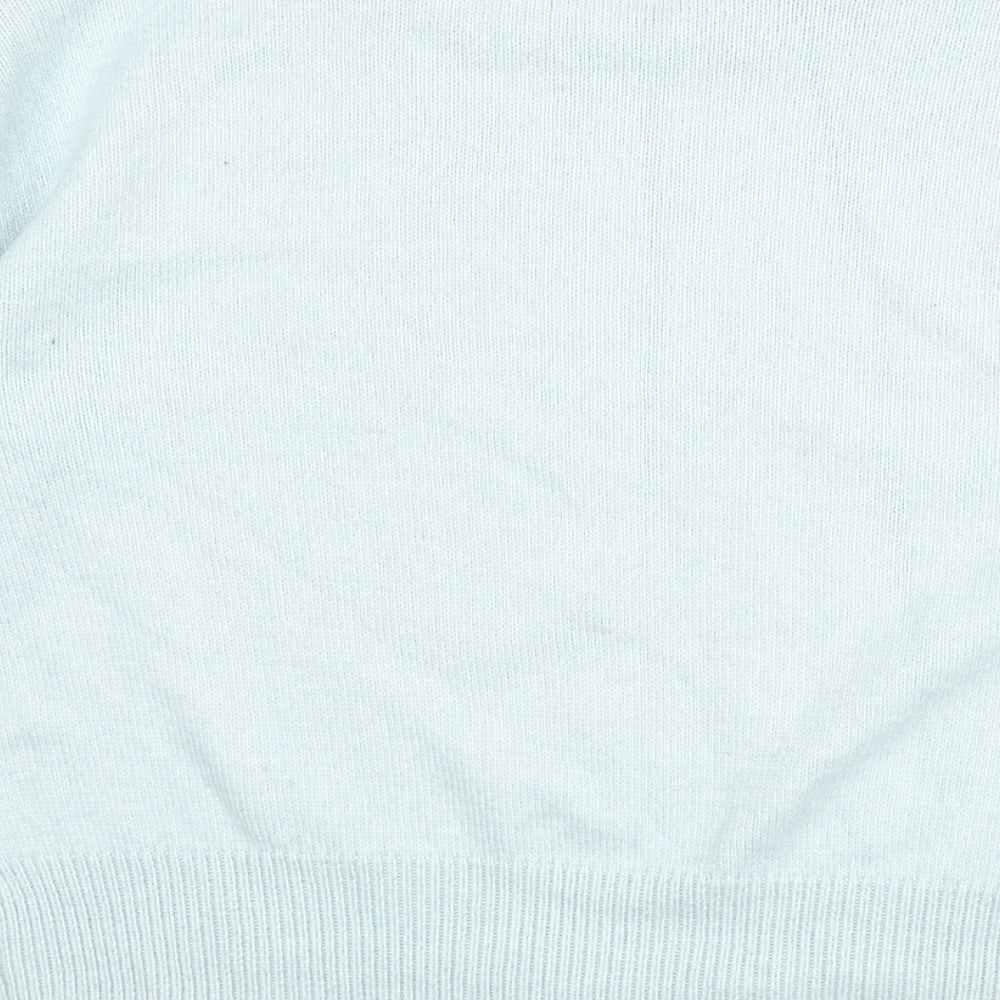 Marks & Spencer Womens Blue Mock Neck Polyester Pullover Jumper Size M