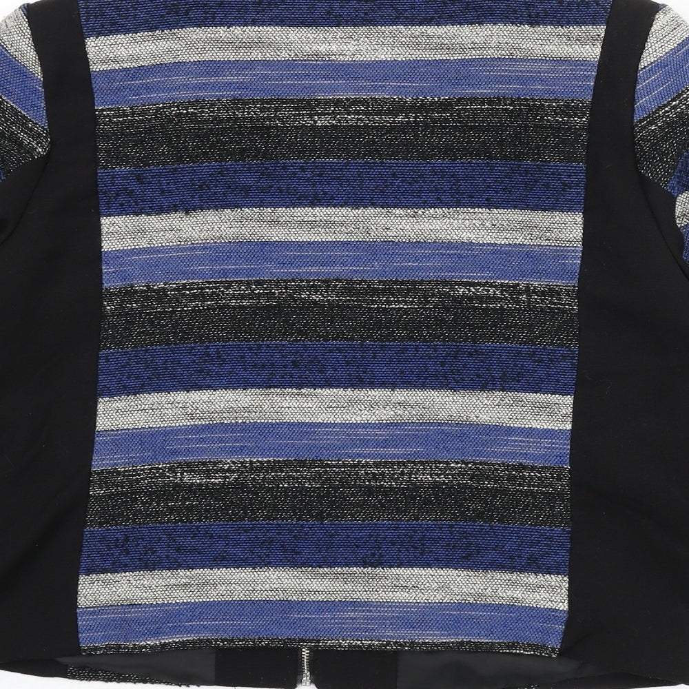 H&M Womens Multicoloured Striped Jacket Size 16 Zip