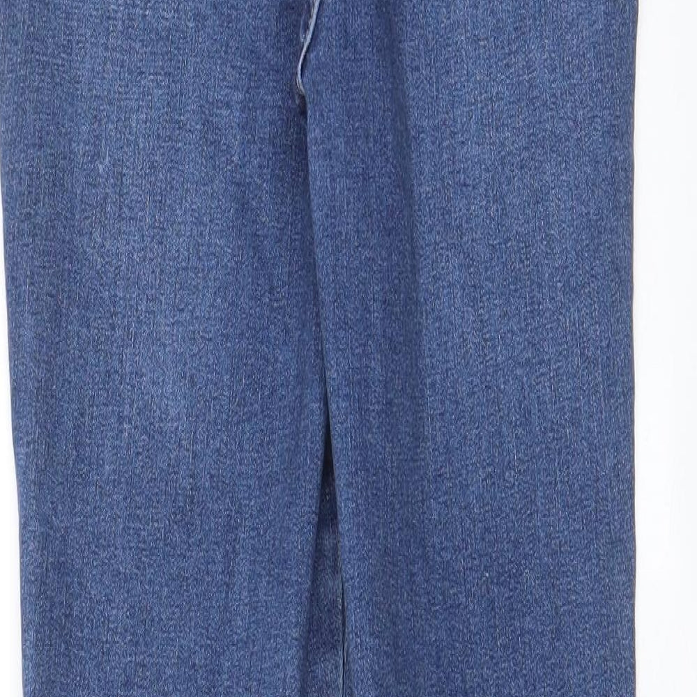 Next Womens Blue Cotton Skinny Jeans Size 10 L28 in Regular Zip - Pockets