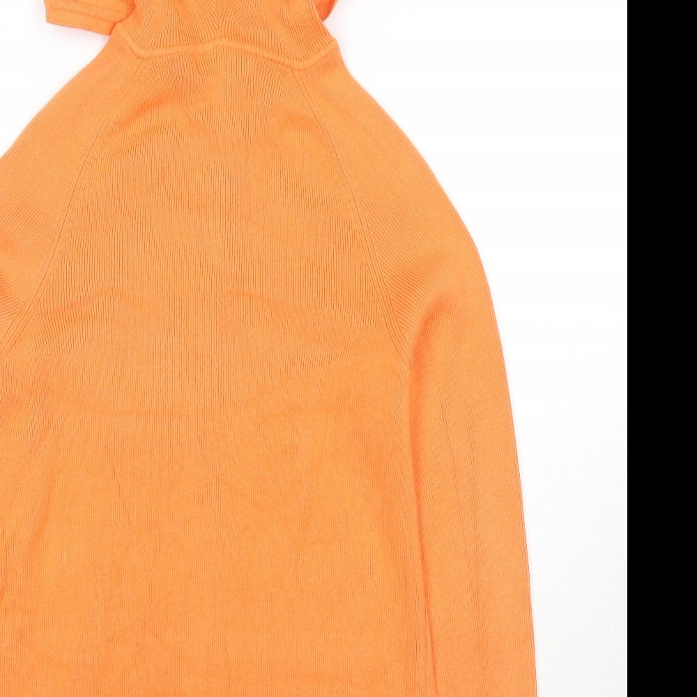 Marks & Spencer Womens Orange Cotton Full Zip Hoodie Size XS Zip