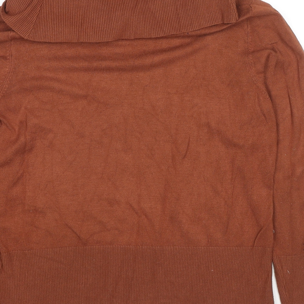 Soyaconcept Womens Brown Roll Neck Viscose Pullover Jumper Size 2XL