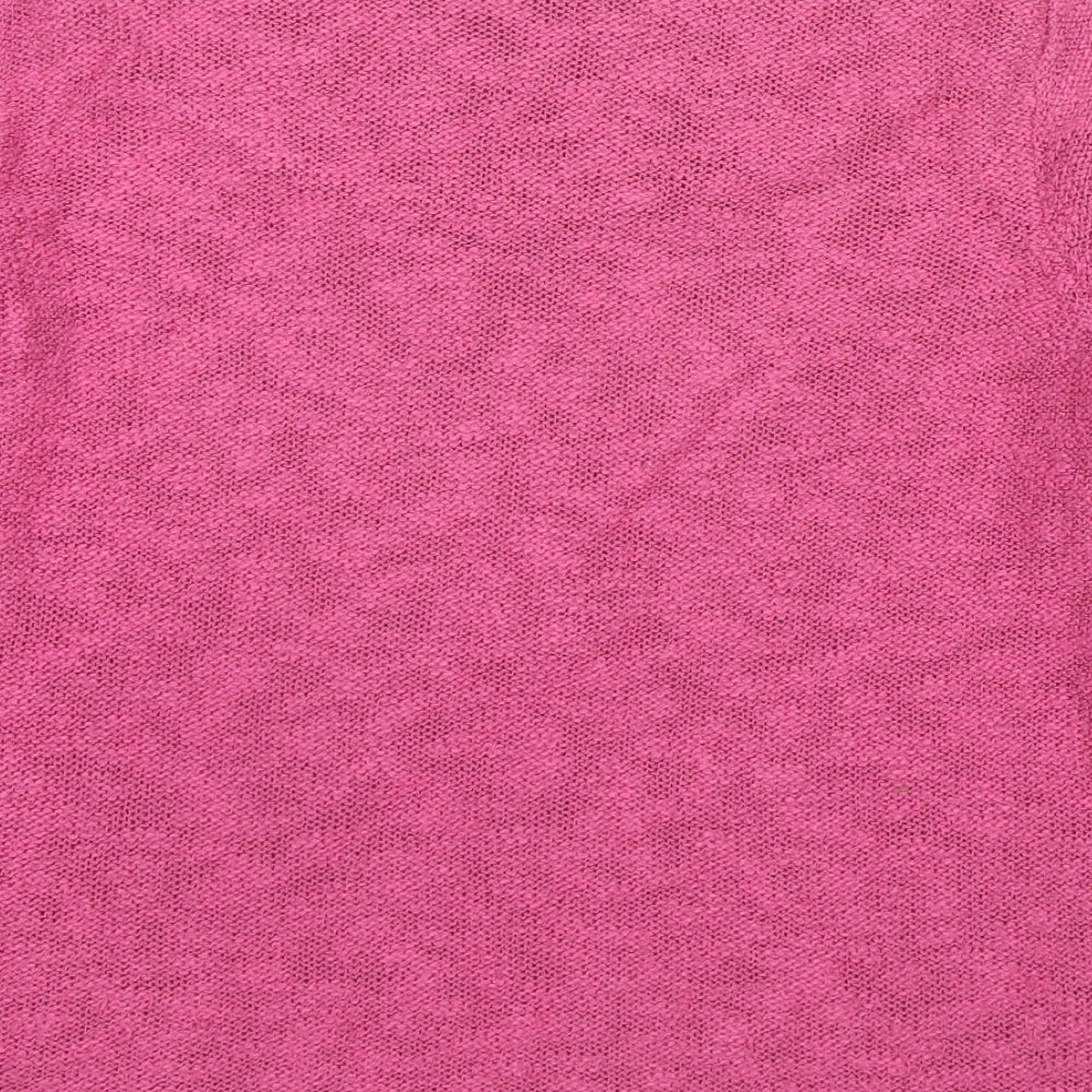 Marks & Spencer Womens Pink Round Neck Acrylic Pullover Jumper Size 12