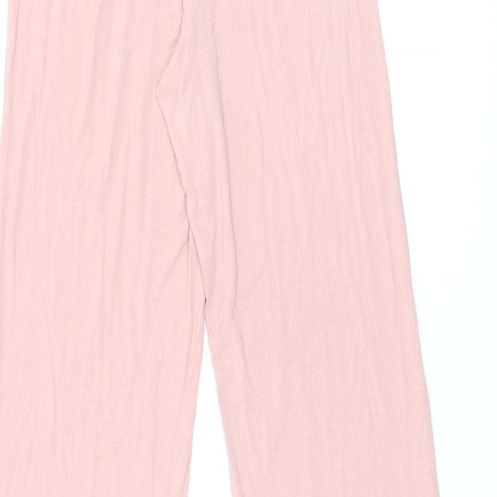 Marks & Spencer Womens Pink Solid Viscose Top Pyjama Pants Size XS Drawstring