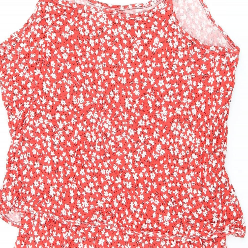 Studio Womens Red Floral Viscose Camisole T-Shirt Size 16 Scoop Neck - Size 16/18