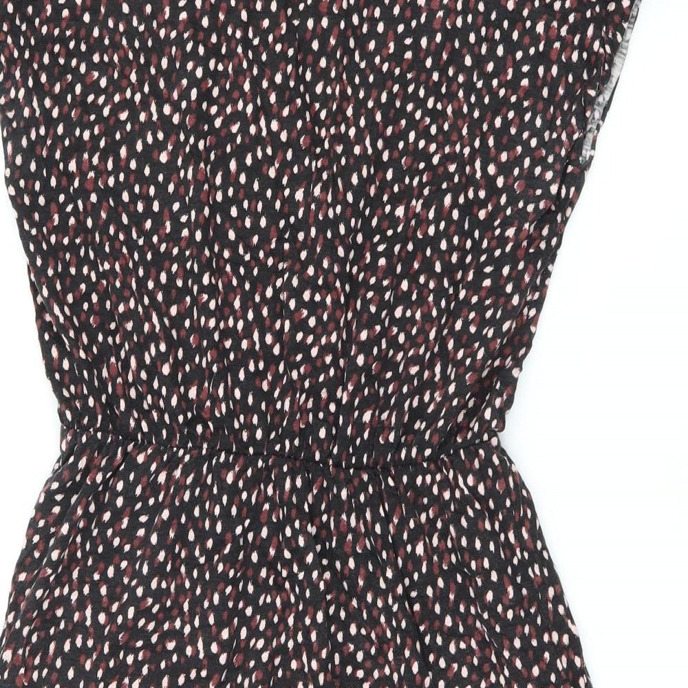 H&M Womens Black Geometric Cotton Mini Size S Round Neck Pullover