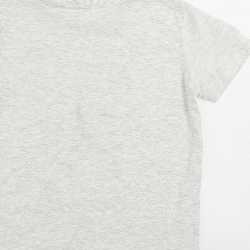 Marks and Spencer Girls Grey Solid Cotton Top Pyjama Top Size 7-8 Years Pullover - Bear