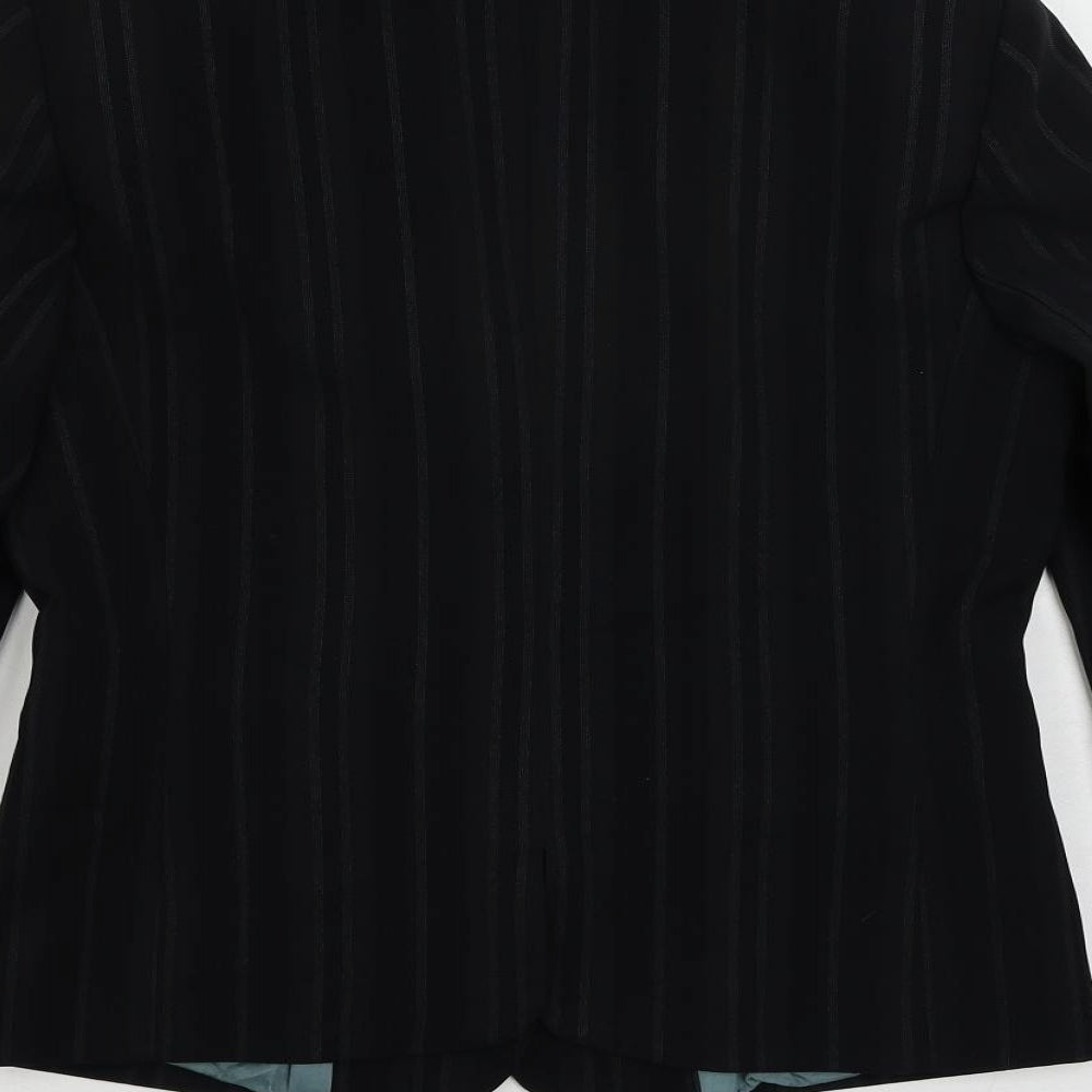 Dorothy Perkins Womens Black Striped Jacket Blazer Size 10 Button