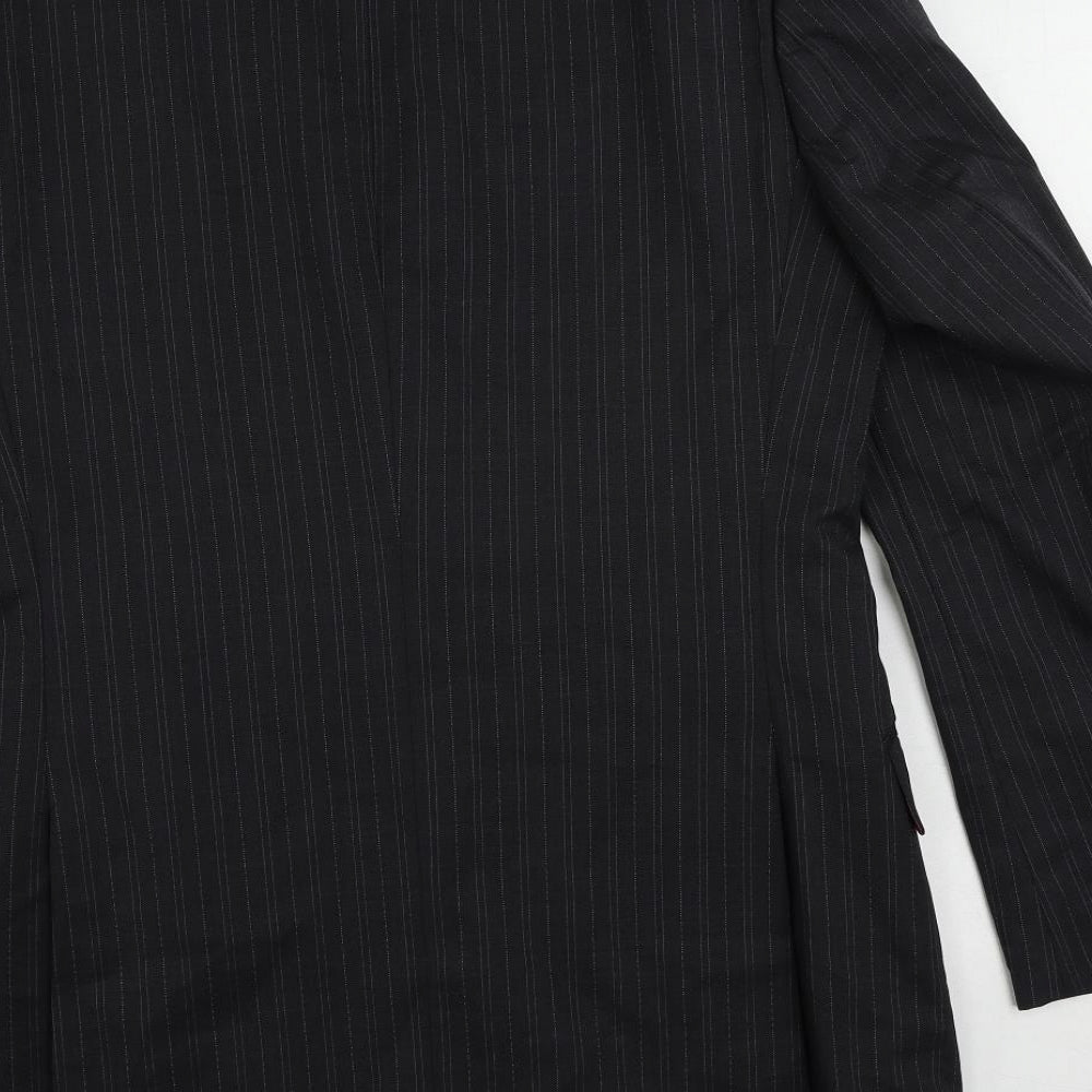 Ten by Michael Owen Mens Grey Striped Wool Jacket Suit Jacket Size 38 Regular