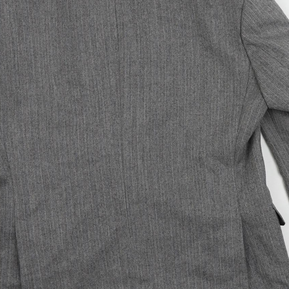 St Michael Mens Grey Striped Wool Jacket Suit Jacket Size 40 Regular