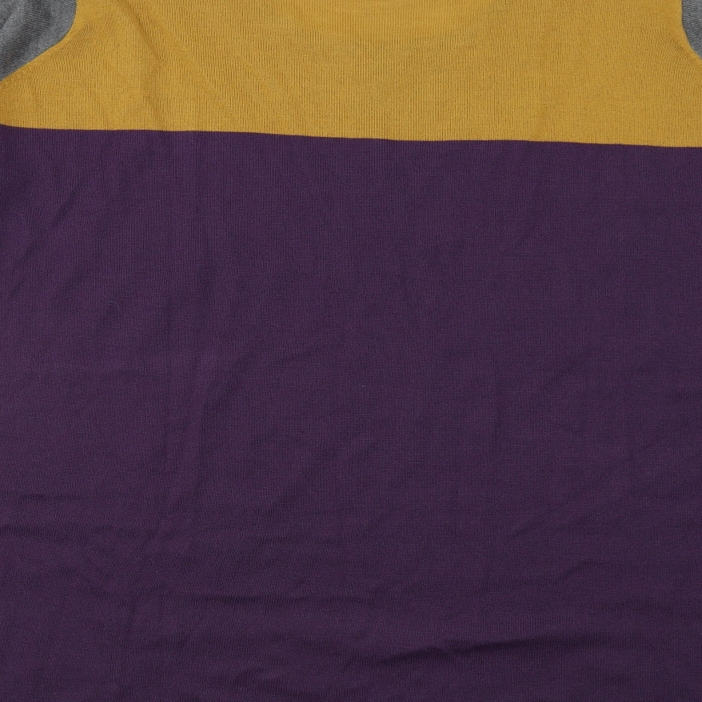 Note Womens Multicoloured Colourblock Acrylic A-Line Size 24 Round Neck Pullover