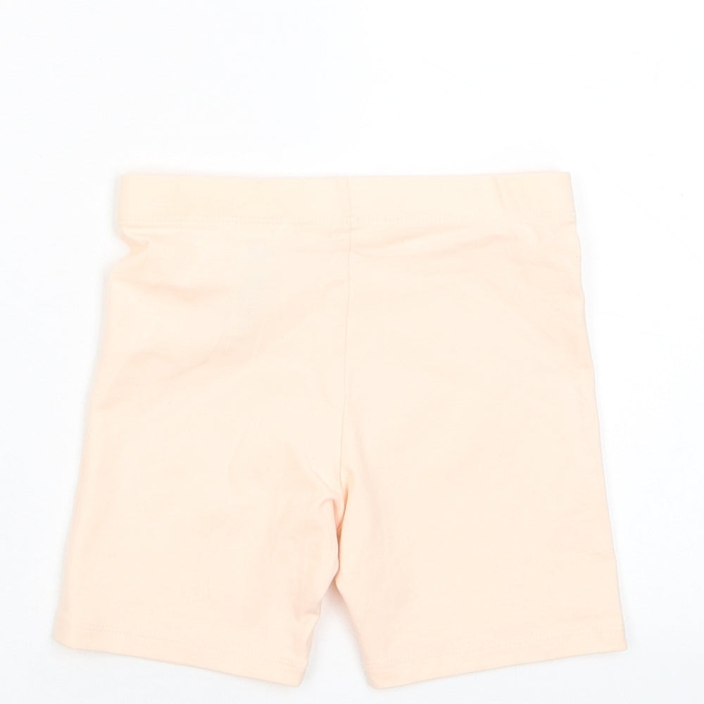 Marks & Spencer Girls Pink Cotton Biker Shorts Size 5-6 Years Regular