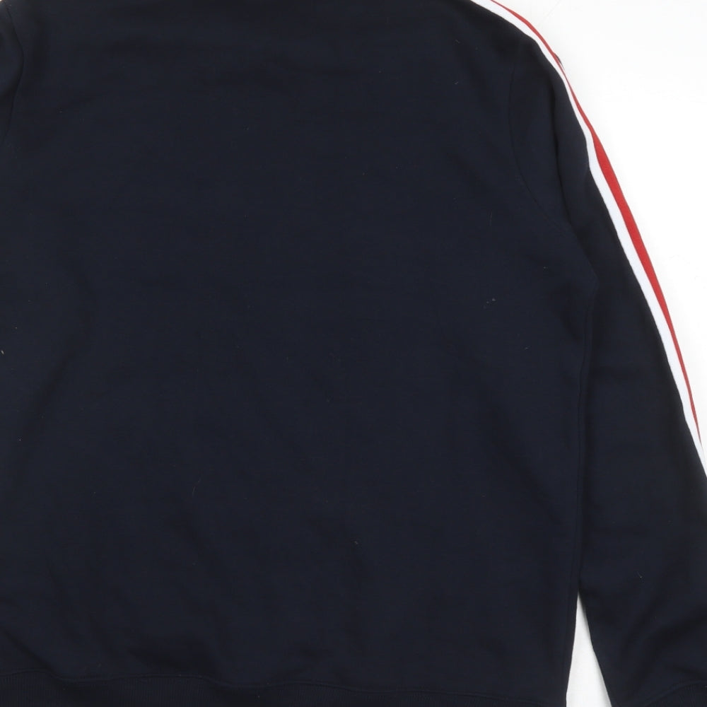 Enzo Mens Blue Cotton Pullover Sweatshirt Size L