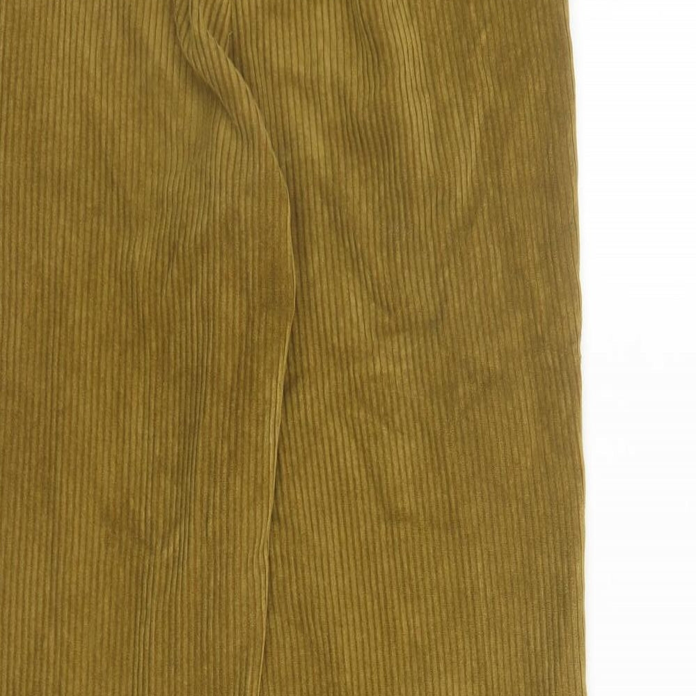 Zara Womens Brown Polyester Trousers Size XS L31 in Regular Zip - Pockets