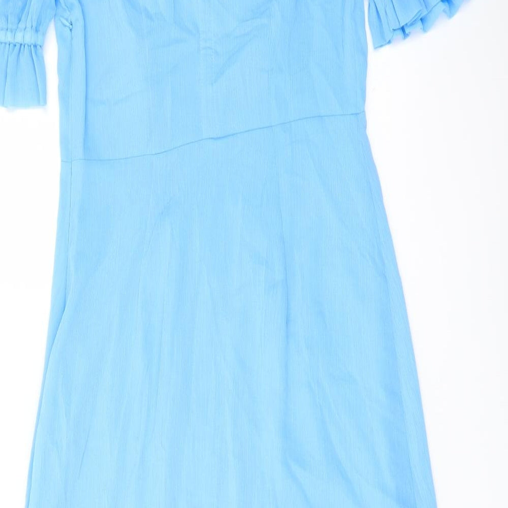 Finery Womens Beige Polyester A-Line Size 10 Mock Neck Zip