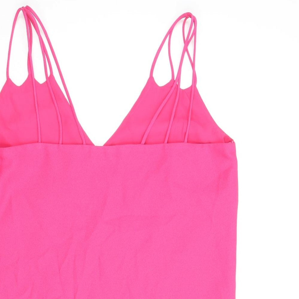 Coast Womens Pink Polyester Camisole Blouse Size 10 V-Neck