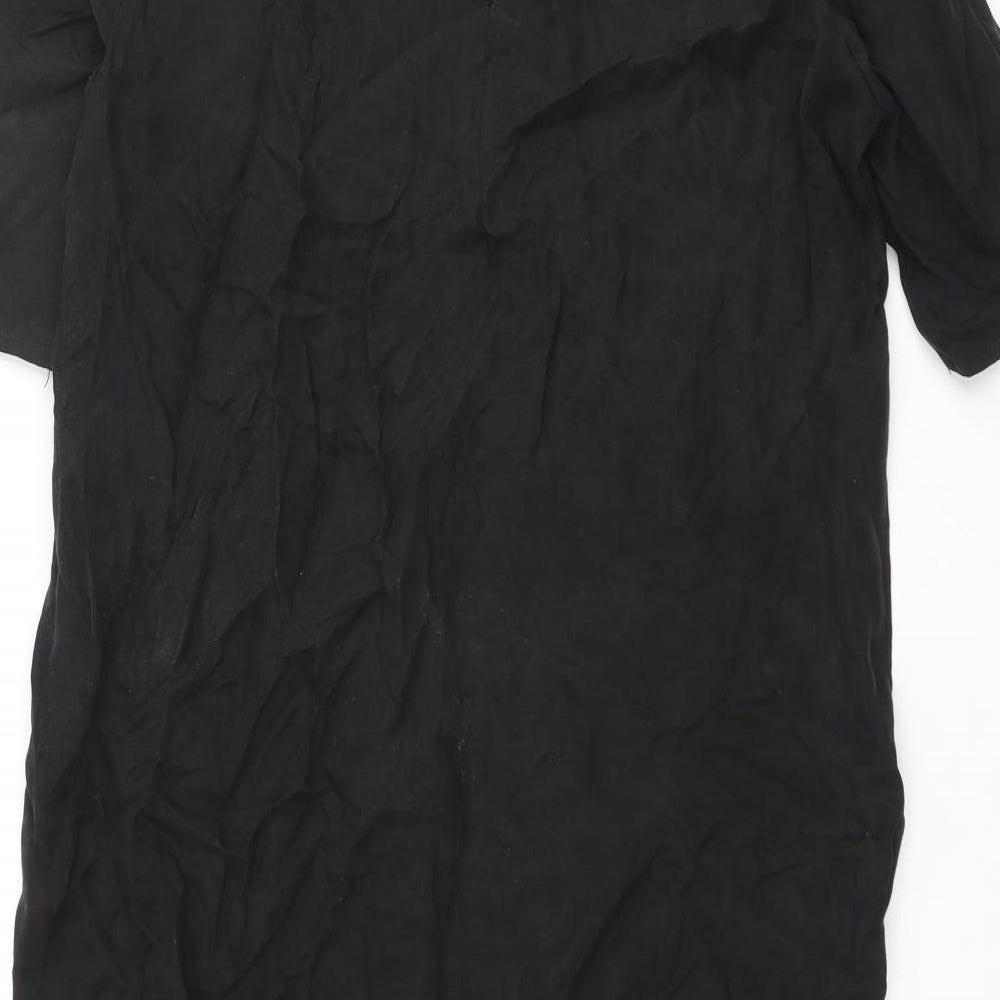 VILA Womens Black Cupro Shift Size XS Round Neck Pullover