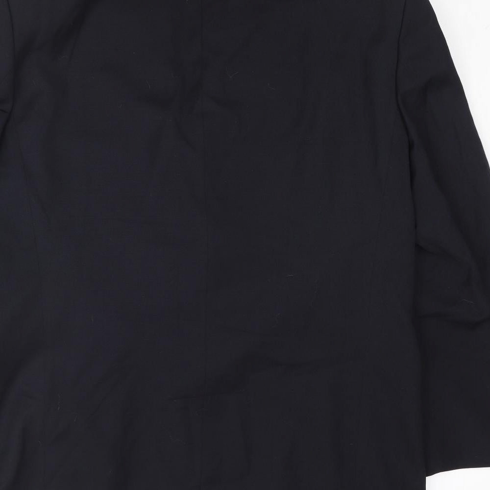 Van Kollem Mens Blue Polyester Jacket Suit Jacket Size 44 Regular