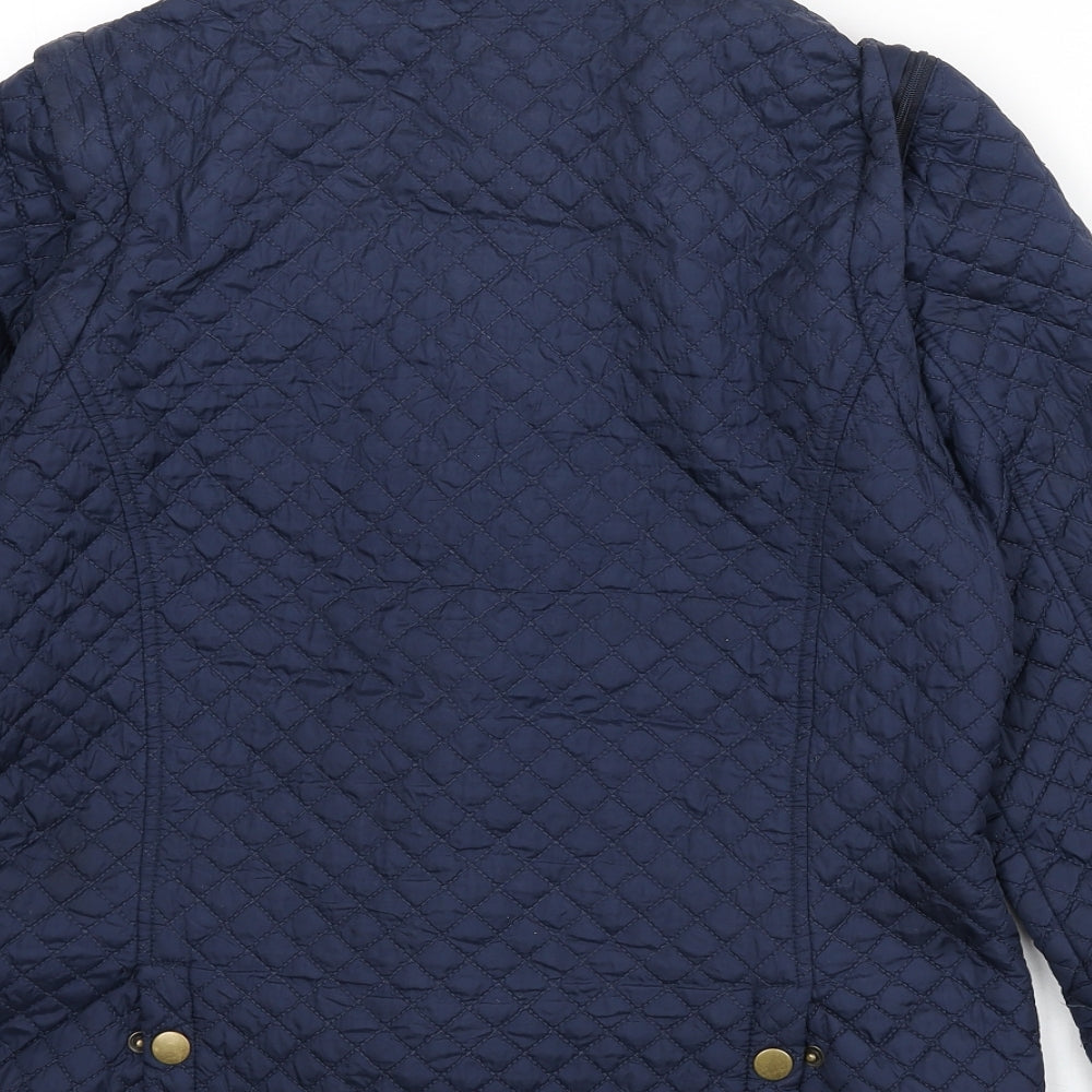 Horseware Womens Blue Quilted Coat Size S Zip