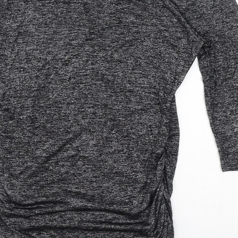 Jones New York Womens Grey Viscose Basic T-Shirt Size S Round Neck