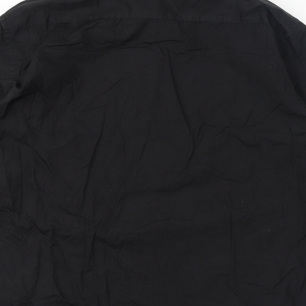 NEXT Mens Black Cotton Button-Up Size M Collared Button
