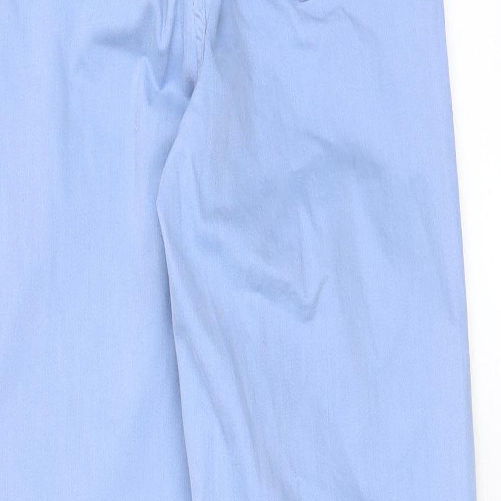 Marks & Spencer Womens Blue Cotton Straight Jeans Size 6 L23 in Regular Zip - Pockets