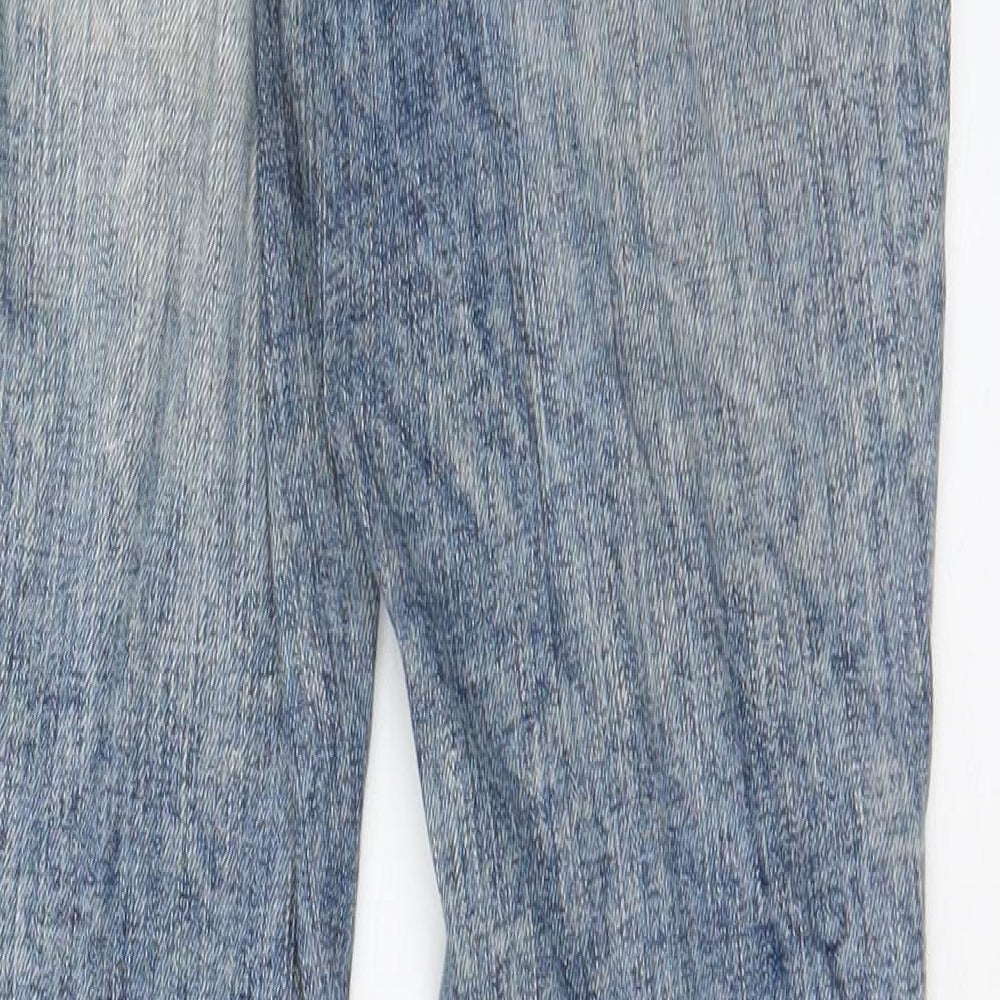 Next Womens Blue Cotton Skinny Jeans Size 6 L20 in Regular Zip - Pockets