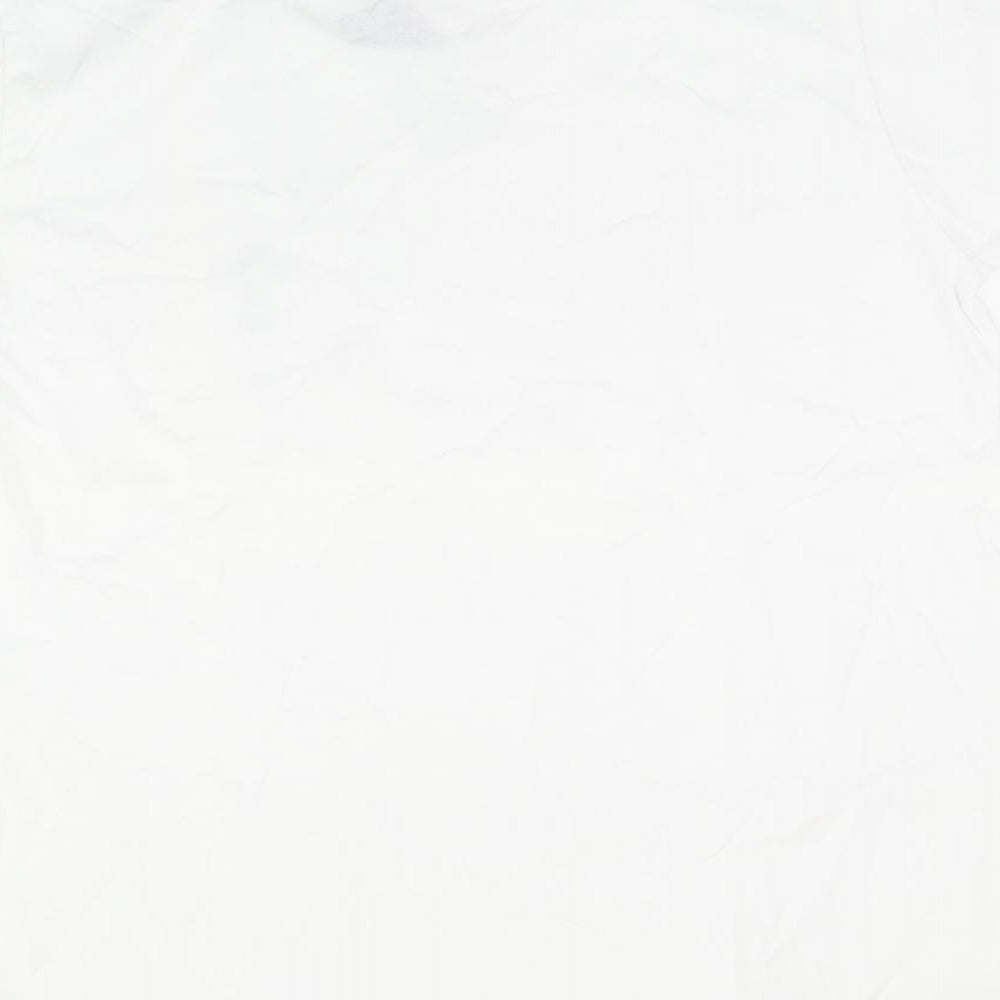 Kintsugi Womens White Polyester Basic T-Shirt Size 14 Round Neck