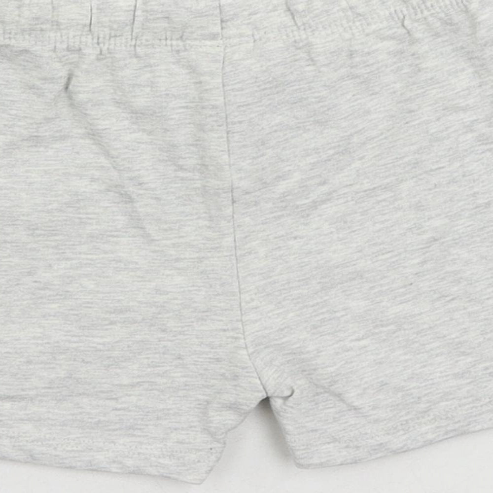 Marks & Spencer Baby Grey Cotton Cropped Trousers Size 6-9 Months Drawstring