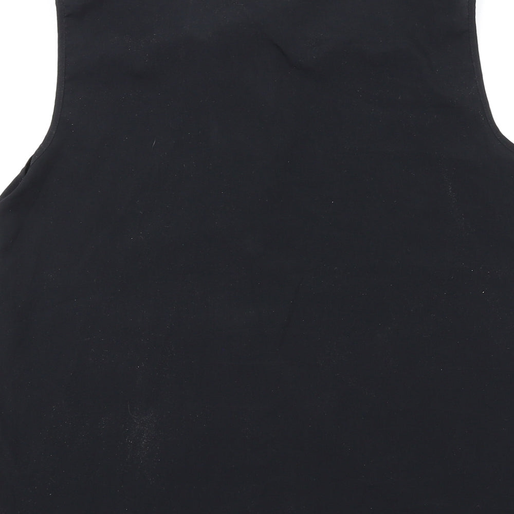 H&M Womens Black Polyester Basic Tank Size 14 V-Neck