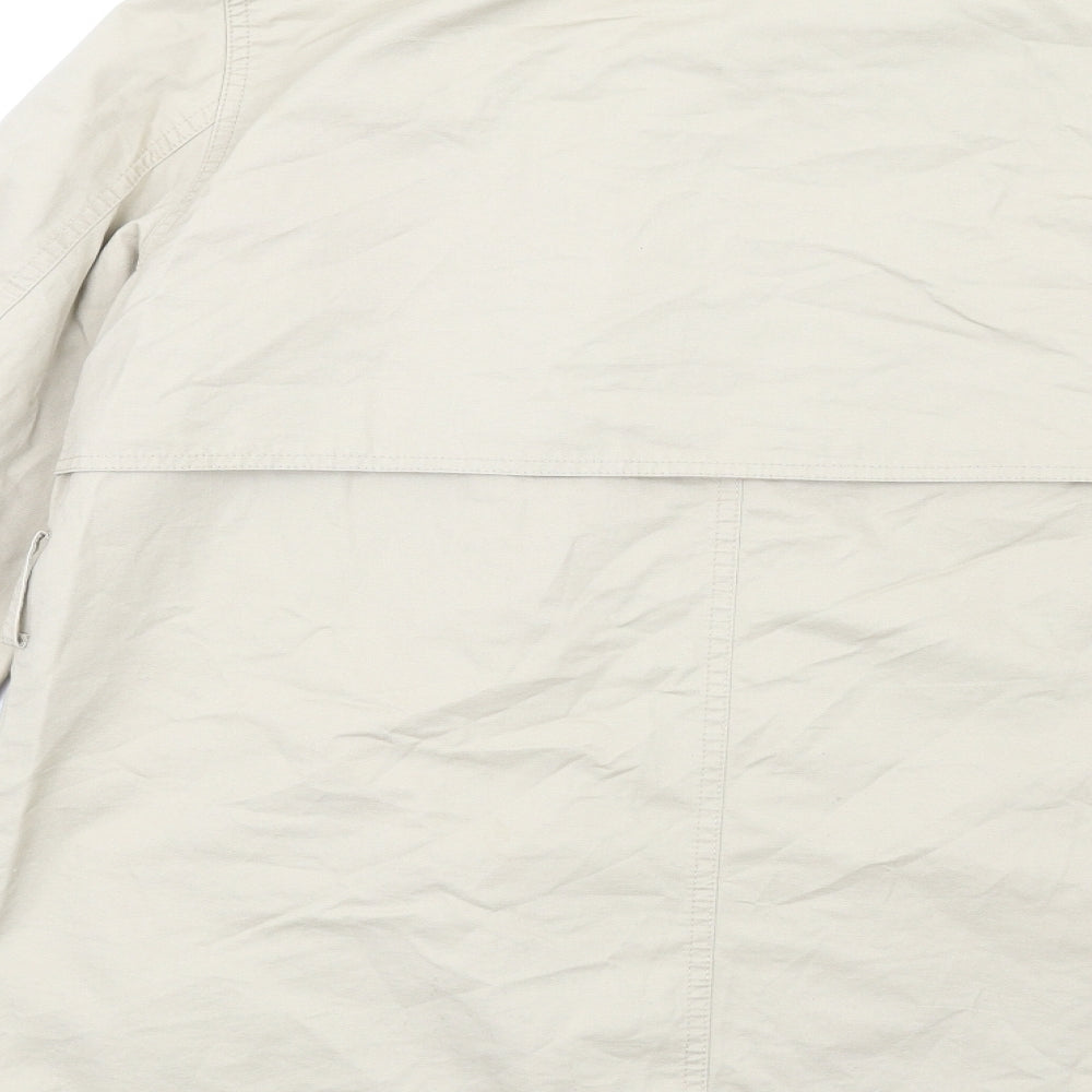 Zara Womens Beige Jacket Coat Size XL Zip