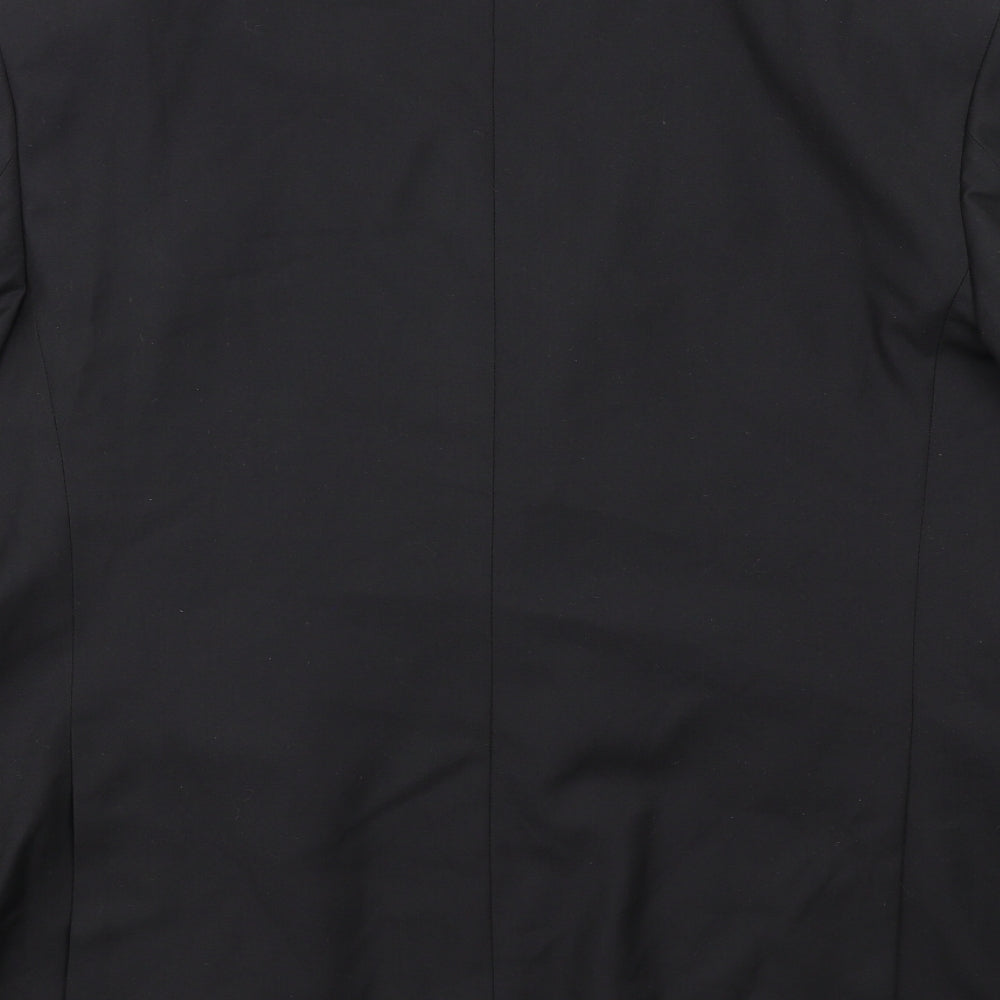 Marks & Spencer Mens Black Polyester Jacket Blazer Size 44 Regular