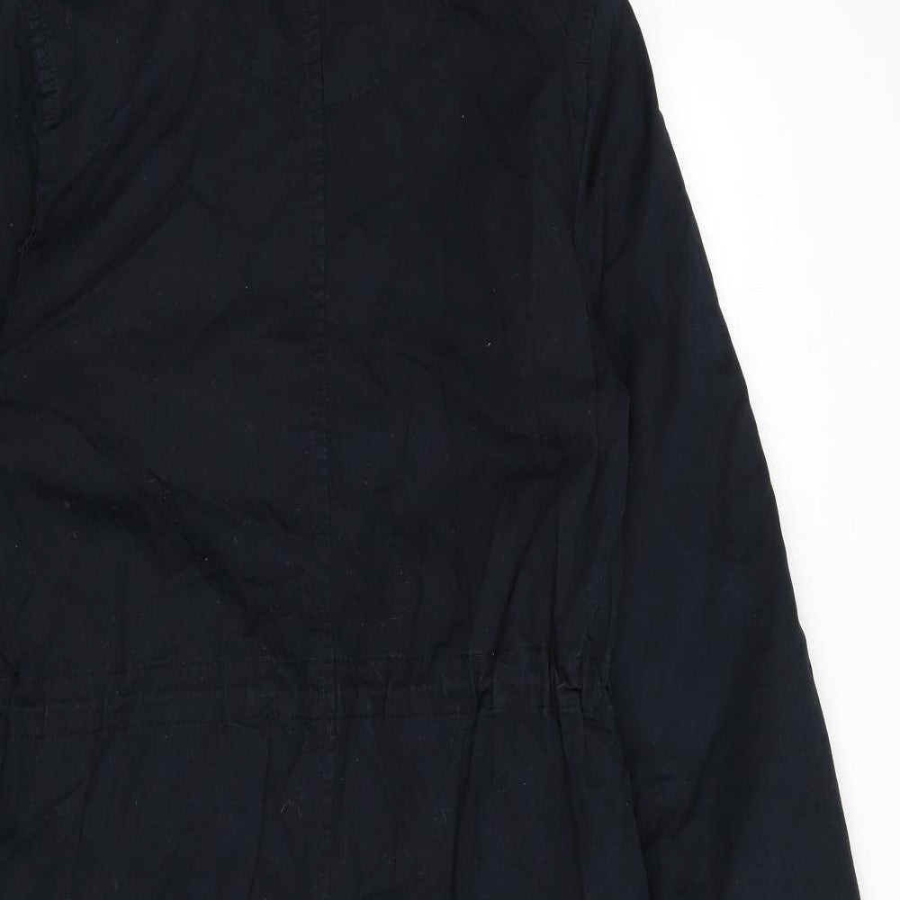 H&M Womens Blue Parka Coat Size 10 Zip
