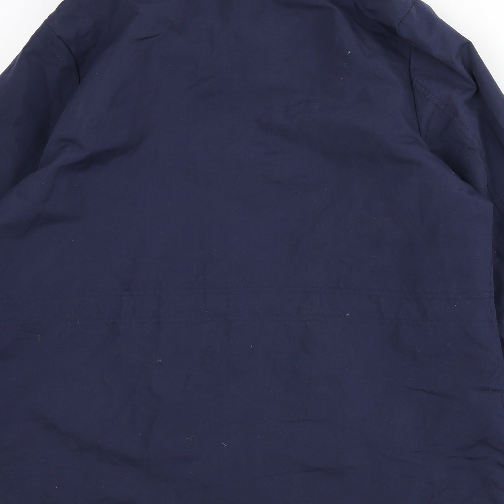 Amber Womens Blue Windbreaker Coat Size 12 Zip