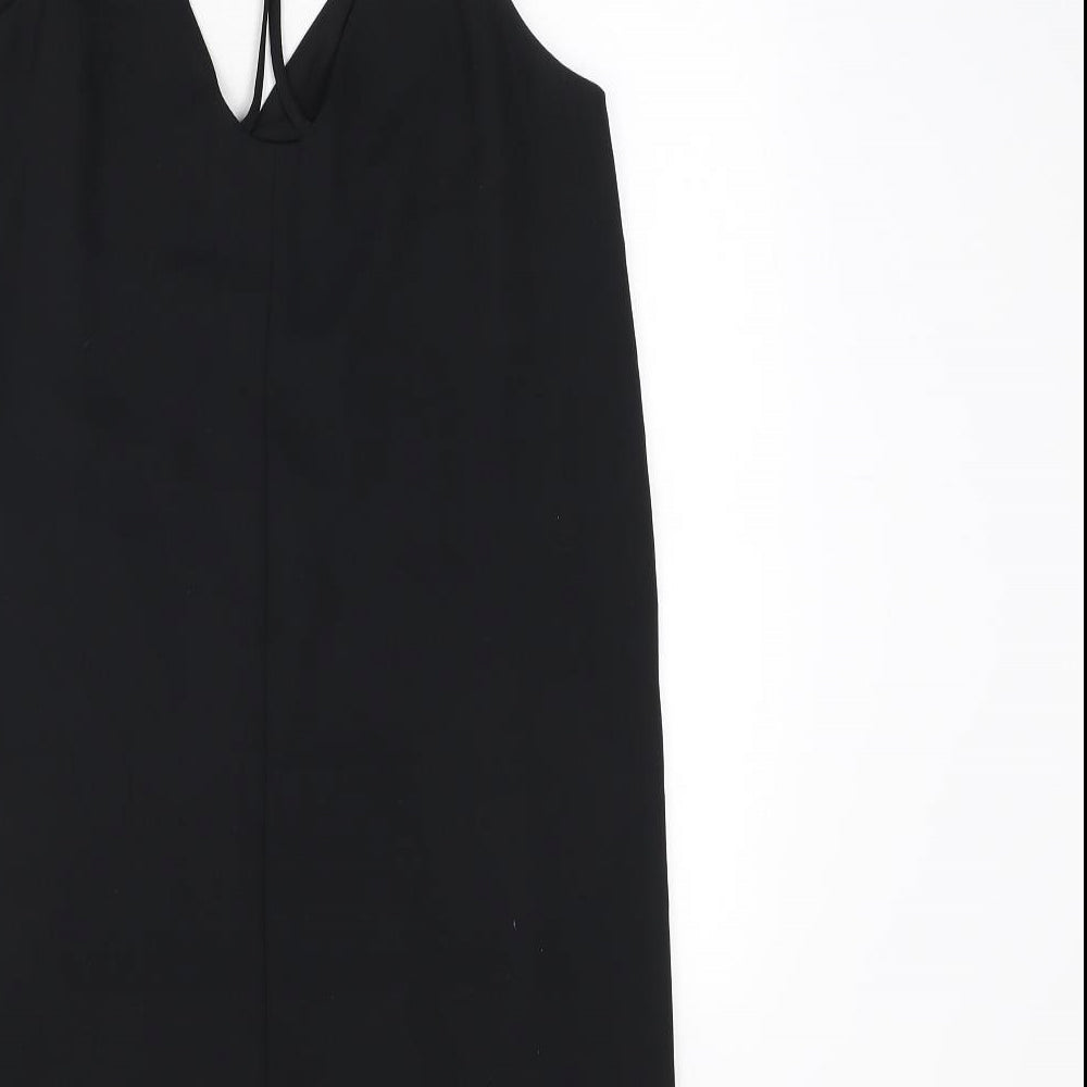 Topshop Womens Black Polyester Sheath Size 10 V-Neck Pullover