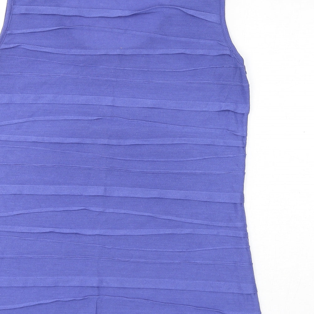 Wallis Womens Purple Polyester Basic Tank Size 12 Round Neck