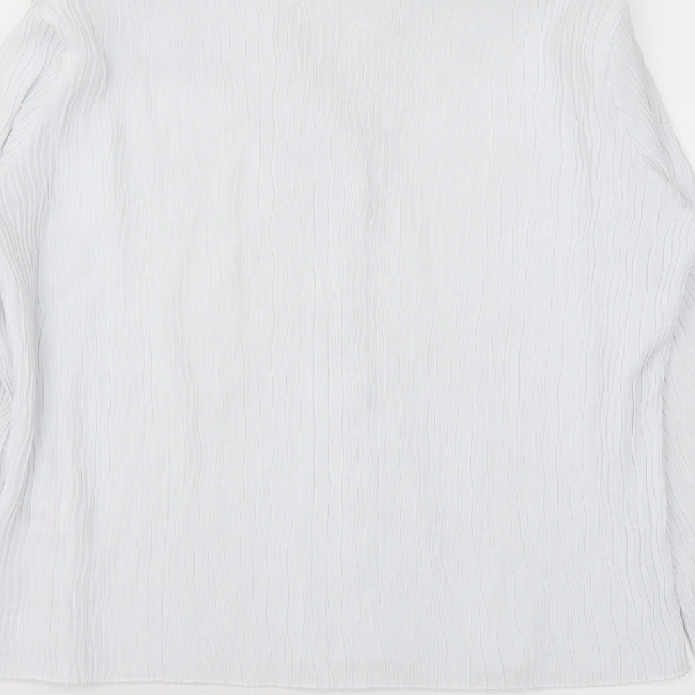 Wallis Womens White Polyester Basic Button-Up Size 16 Collared