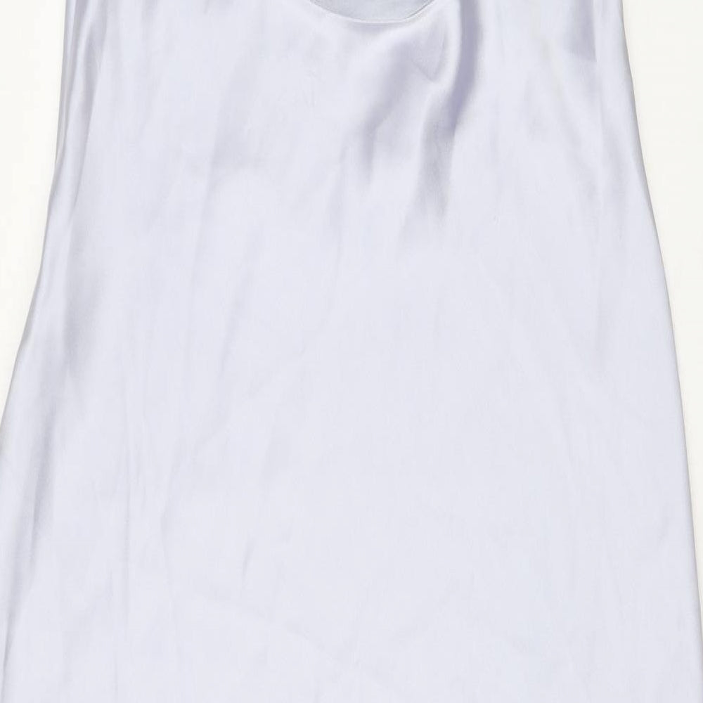 Zara Womens Silver Polyester Maxi Size L Halter Zip