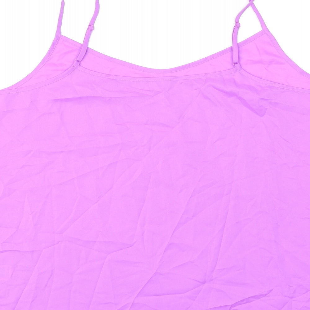 Marks & Spencer Womens Purple Polyester Camisole T-Shirt Size 14 Scoop Neck