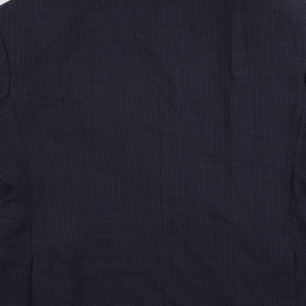Marks & Spencer Mens Blue Striped Wool Jacket Suit Jacket Size 44 Regular