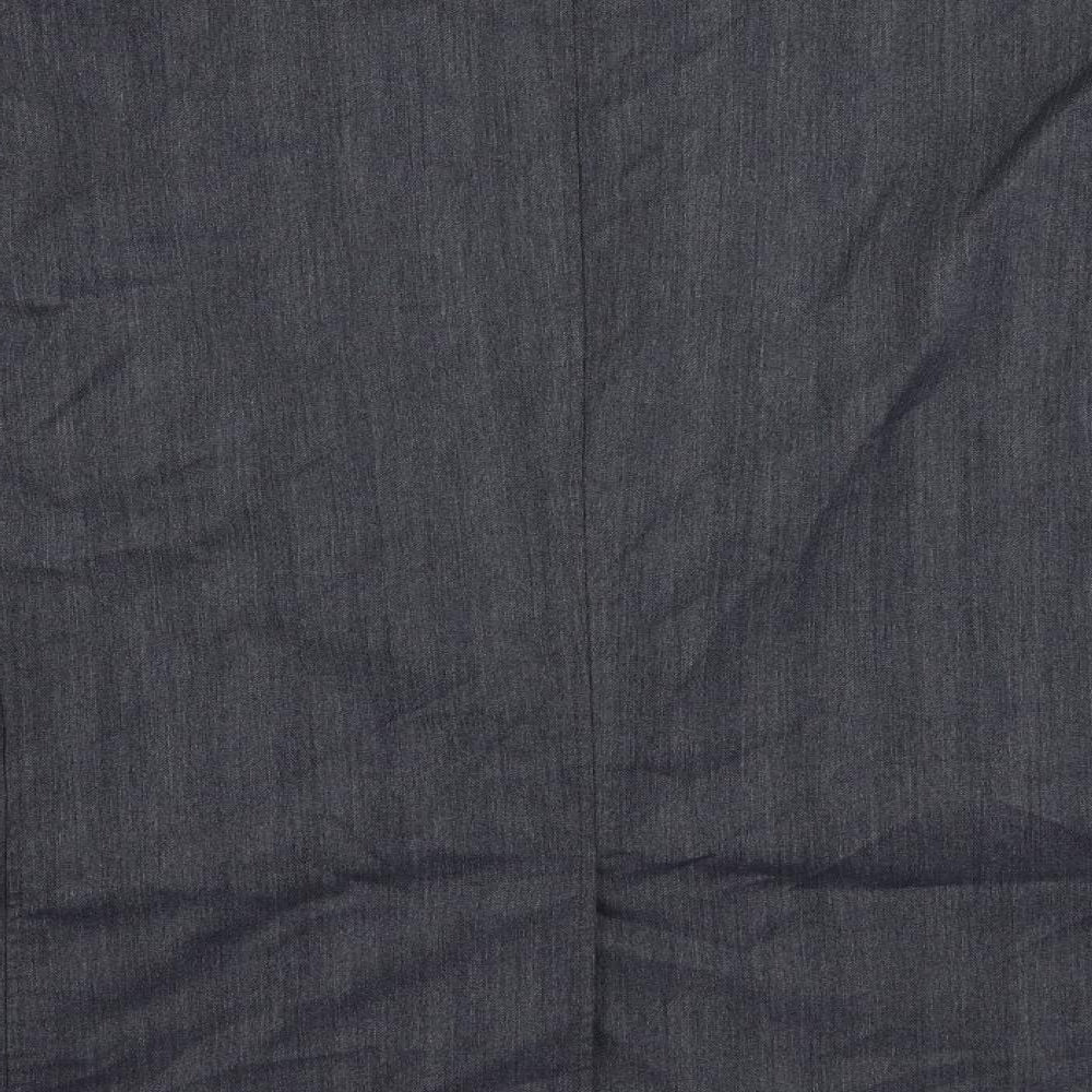 Brand and care label for Autograph men’s blue polyester jacket blazer, size 44, regular