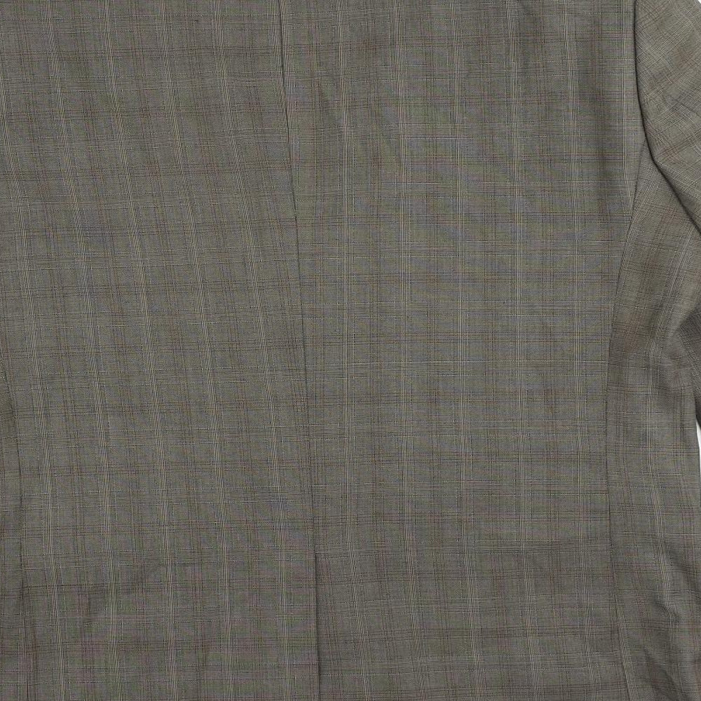 NEXT Mens Brown Plaid Polyester Jacket Suit Jacket Size 42 Regular