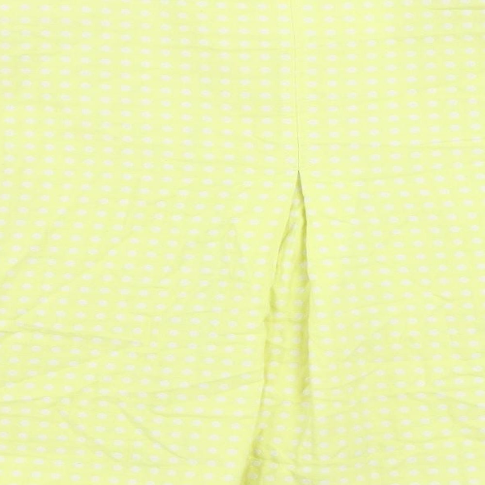 Debenhams Womens Yellow Polka Dot Jacket Blazer Size 10 Button